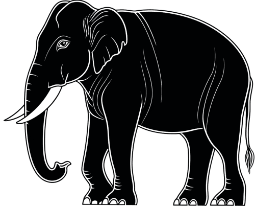 Indian elephant silhouette